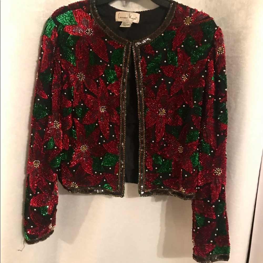 Laurence Kazar Vintage Sequin and Beaded Top Size PXL